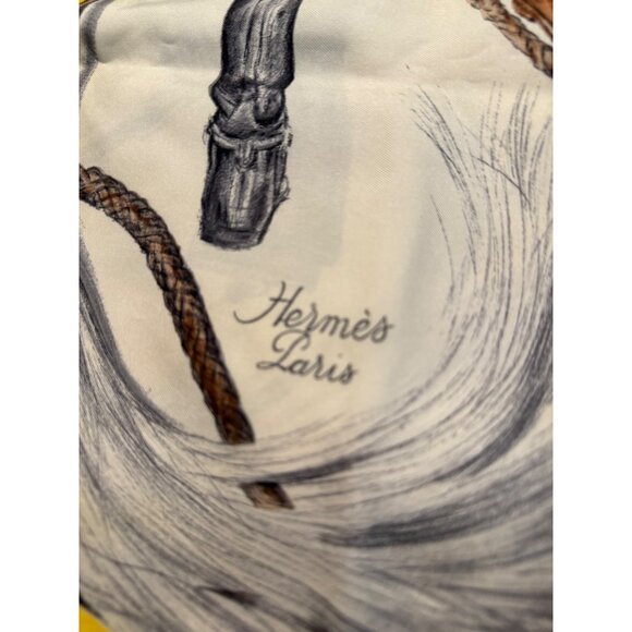 VTG Hermès Scarf “Propos de Bottes” Xavier De Poret Equestrian 34" Silk read HTF - Picture 16 of 16